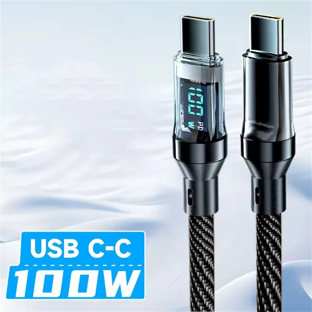 High-Power USB Charging Cable with LED Display - Fast Charge & Data Transfer