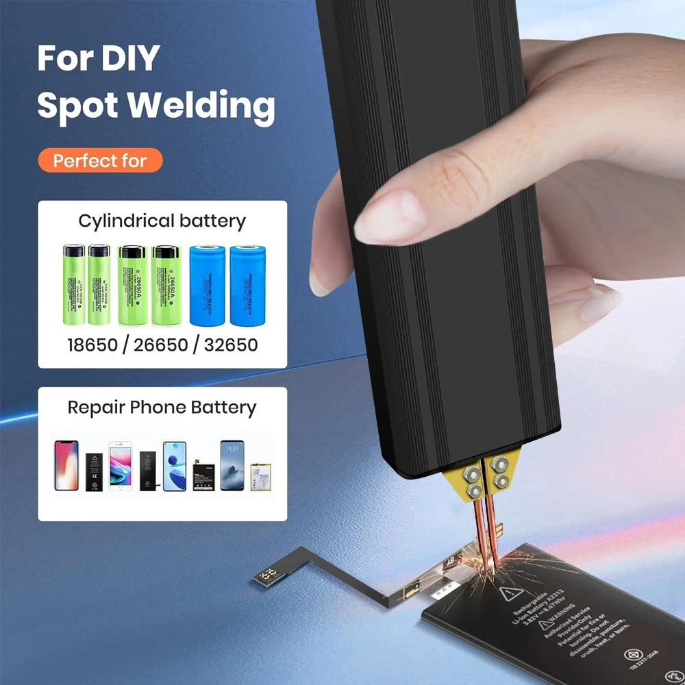 18650 lithium battery spot welding machine portable handheld spot welding machine aluminum oxide copper head battery welders