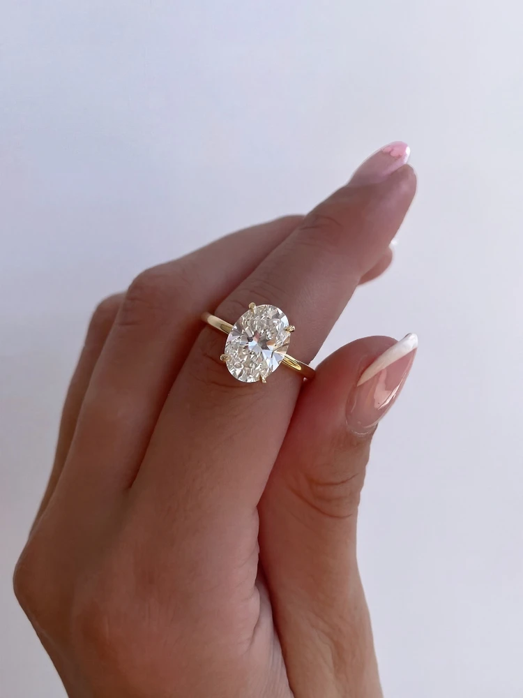 925 Sterling Silver Shiny Gorgeous 1-8CT Oval Zircon Ring For Women Engagement Wedding Luxury High Quality Fine Jewelry Image 9
