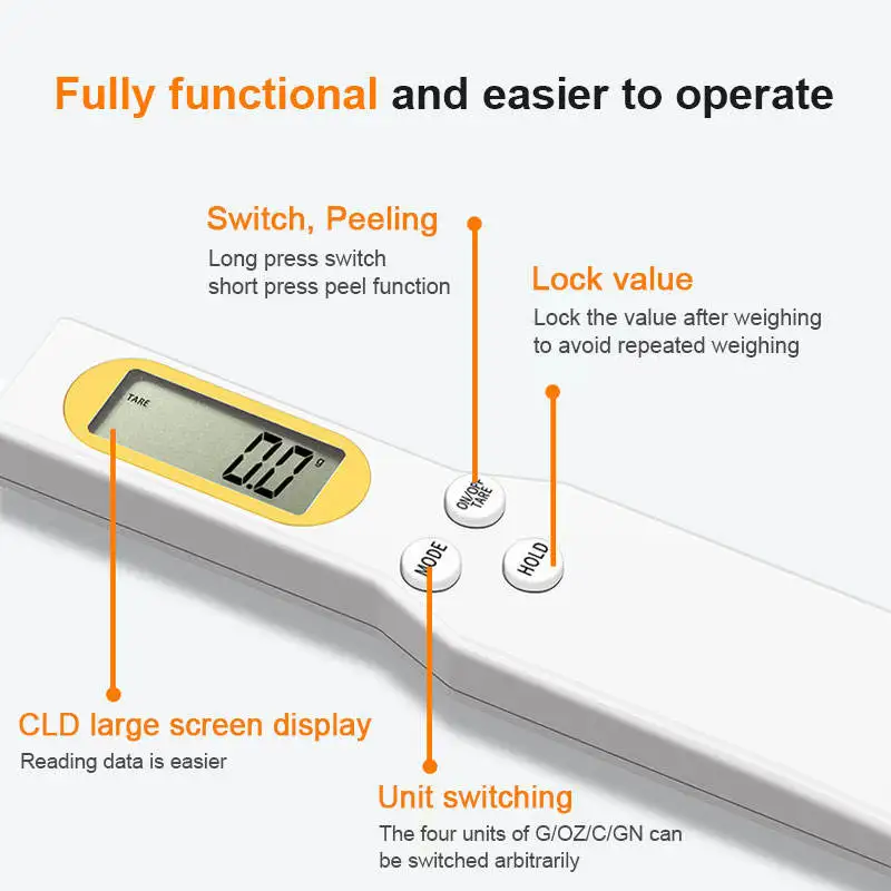 Mini Spoon Scale Digital Kitchen Scale Electronic LCD 0.1-500g Food Cooking Flour Milk Coffee Powder Weight Measure Spoon kitchen measuring spoons electronic scale measuring spoon set electronic kitchen scale electronic measuring spoon measuring cup and spoon set