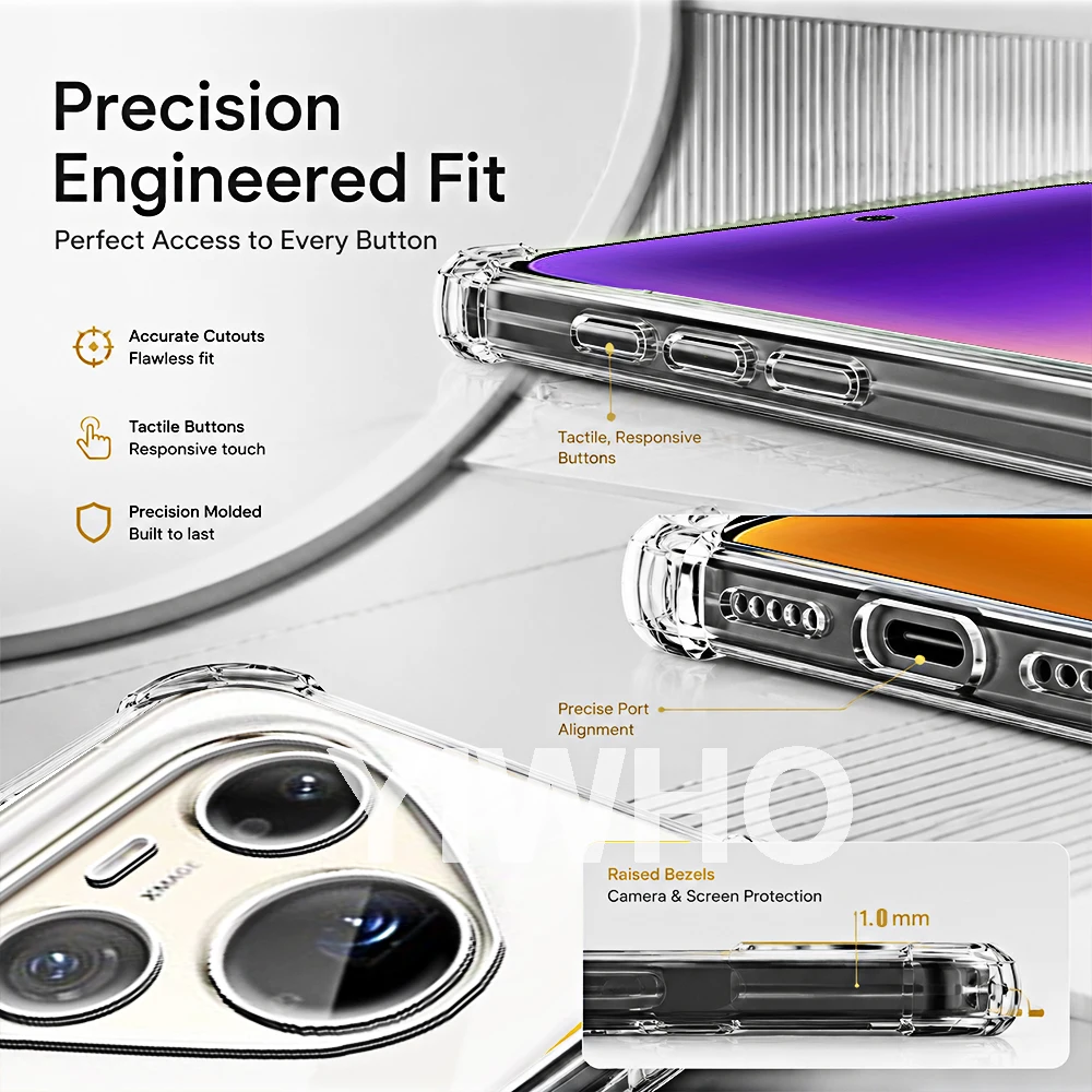 Transparent TPU Shockproof Back Cover – Clear Protective Case, Multiple Quantities Available