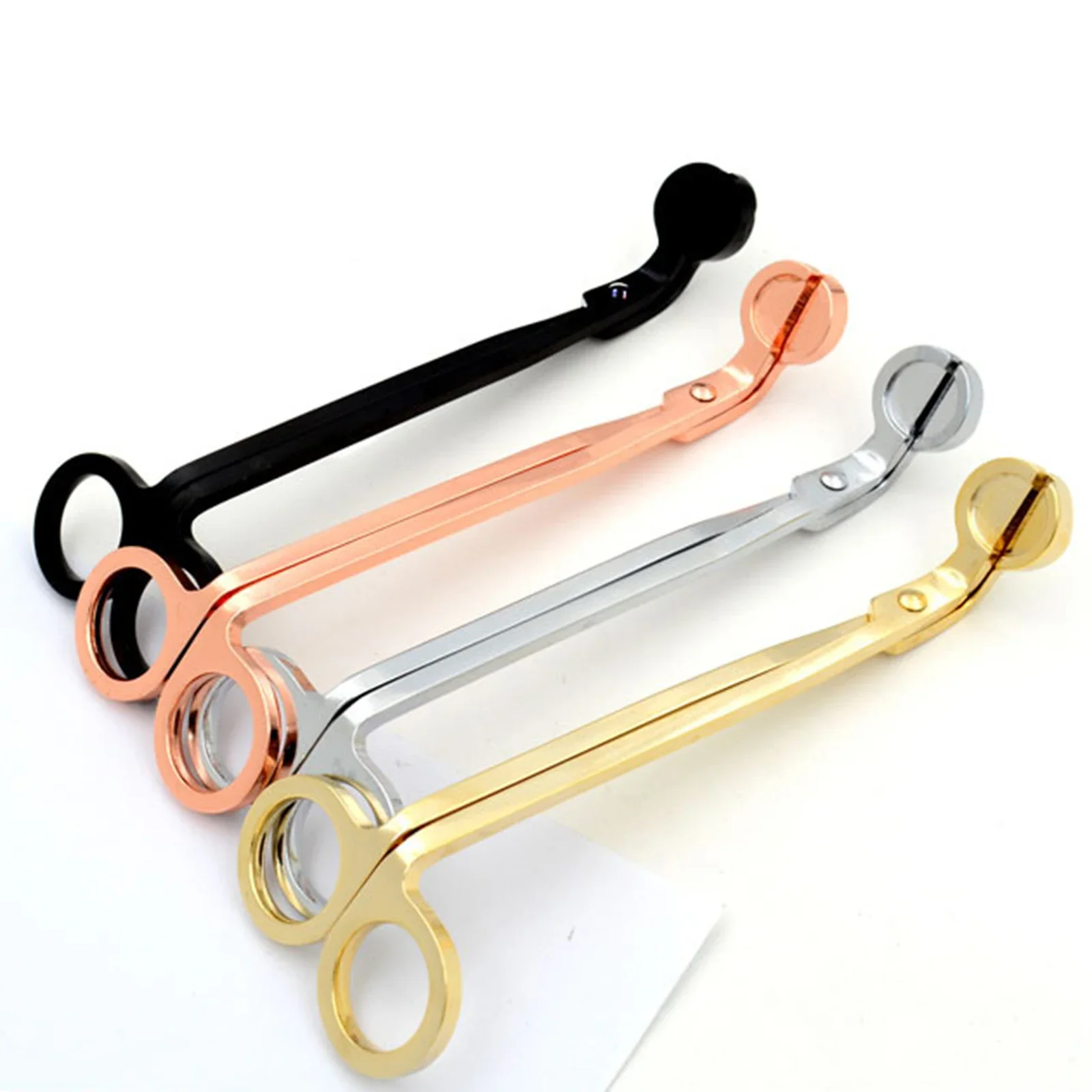 Candle Wick Trimmer Stainless Steel Candle Scissors Trim Wick Cutter Snuffer Round Head Black Rose Gold Silver Red Bronze
