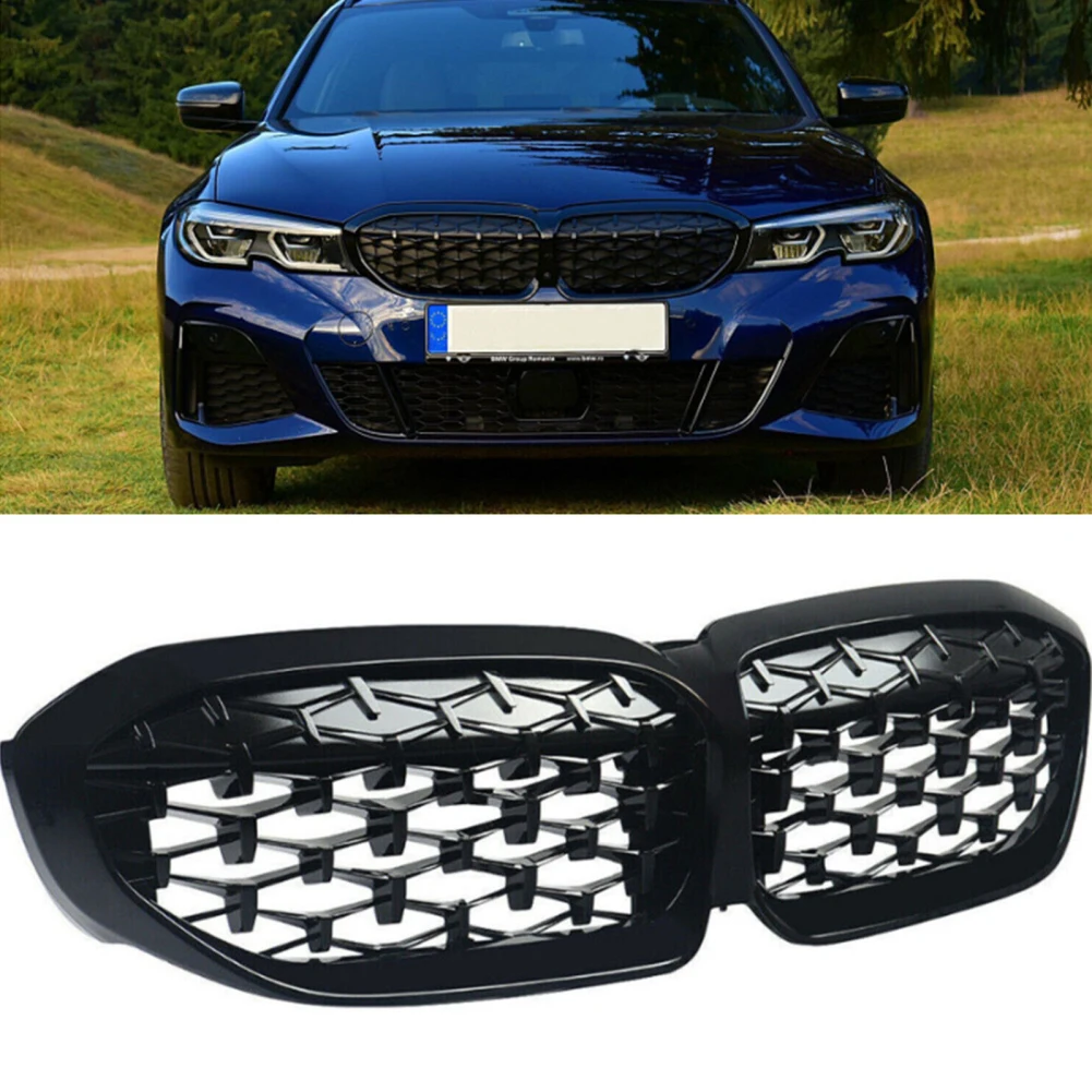 Kratki samochodowe styl diamentu przednia nerka grill 51138072085 zamiennik kompatybilny dla BMW3 serii G20 Sedan G21 Touring