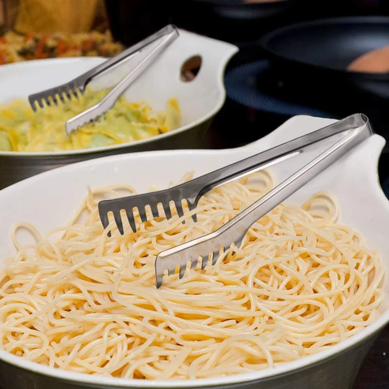 Stainless Steel Pasta Spaghetti Tongs Noodle Food Comb Clip Cooking Utensils Western Restaurant Kitchen Tools Party 1Pcs kitchen tools