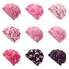 Breast Cancers Awareness Elastic Skull Hat Ribbon Printed Pattern Caps for Women 1