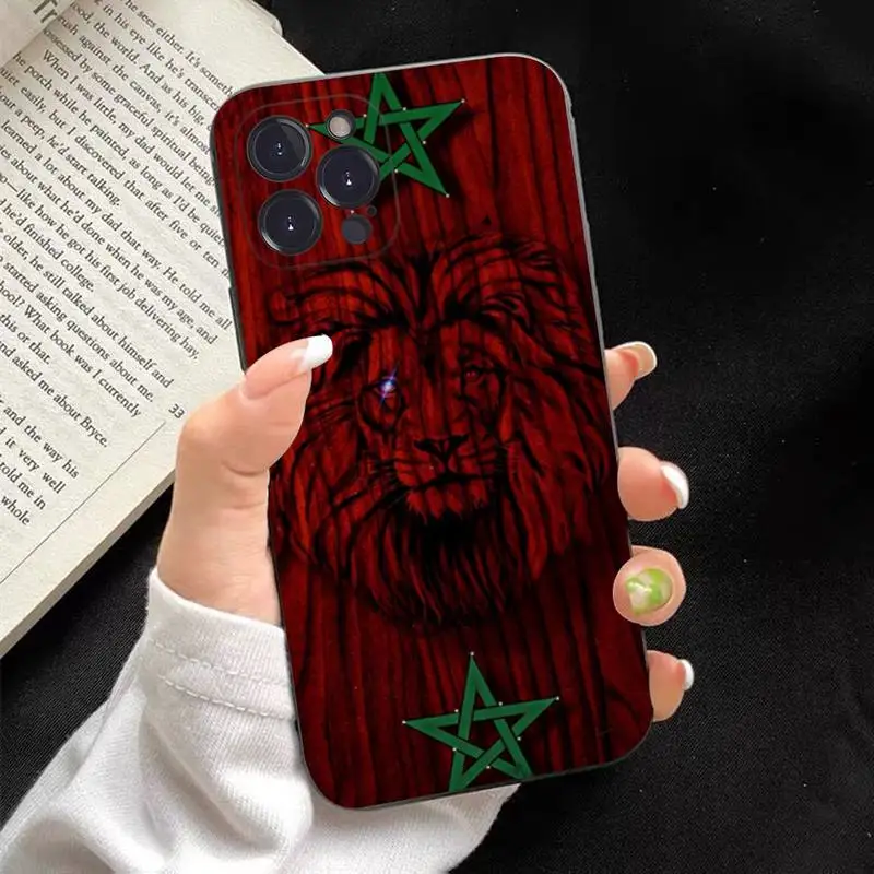 thumbnail image 1 of Funda de silicona suave con bandera de Marruecos para iPhone 14, 13, 12, 11 Pro, Mini, XS, MAX, 8, 7, 6 Plus, X, XS, XR, 1 of 5