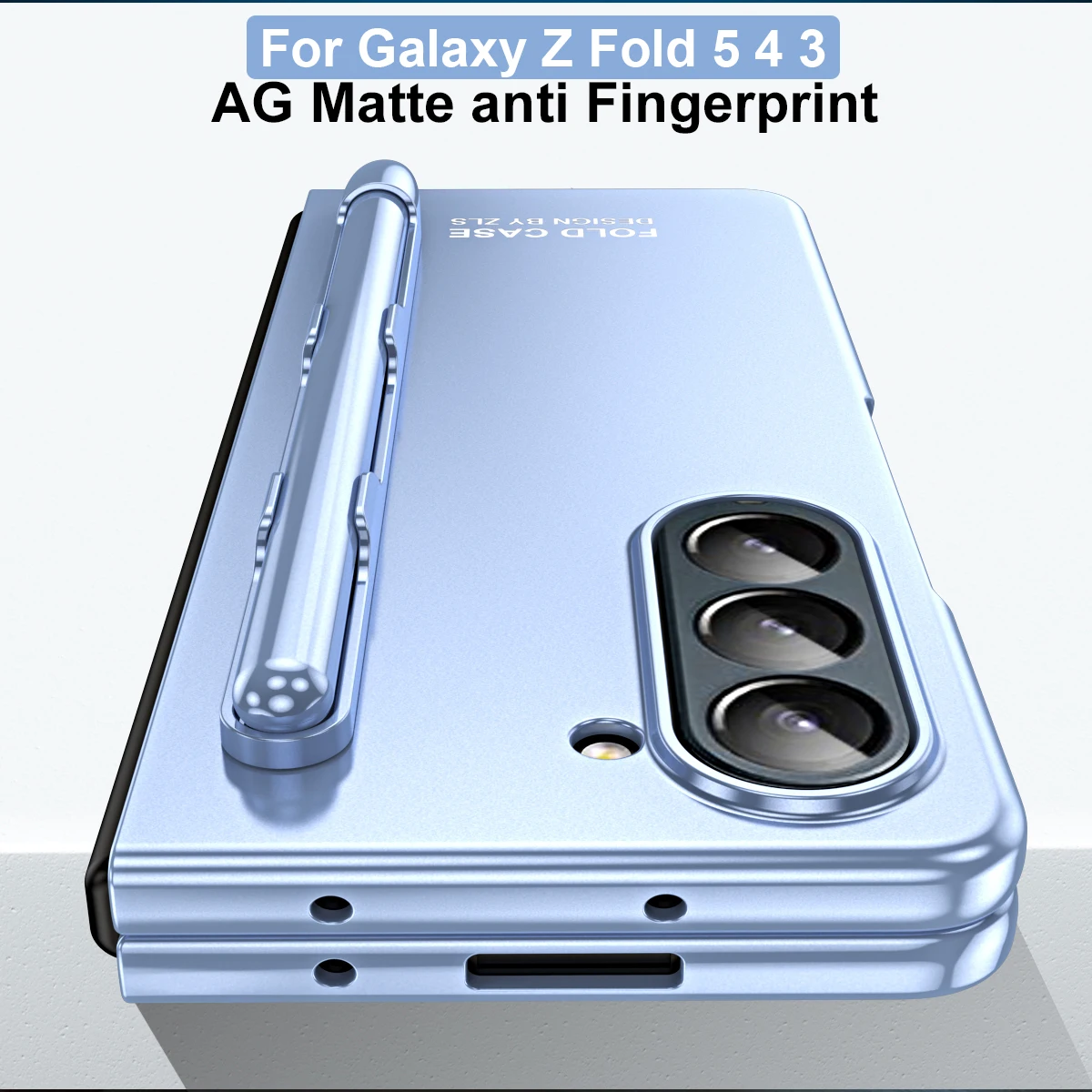 

360 Full-Bod Plating Hinge Case For Samsung Galaxy Z Fold 5 with Pen Holder Shockproof Armor Protector Cover Z Fold 4 3 Coque
