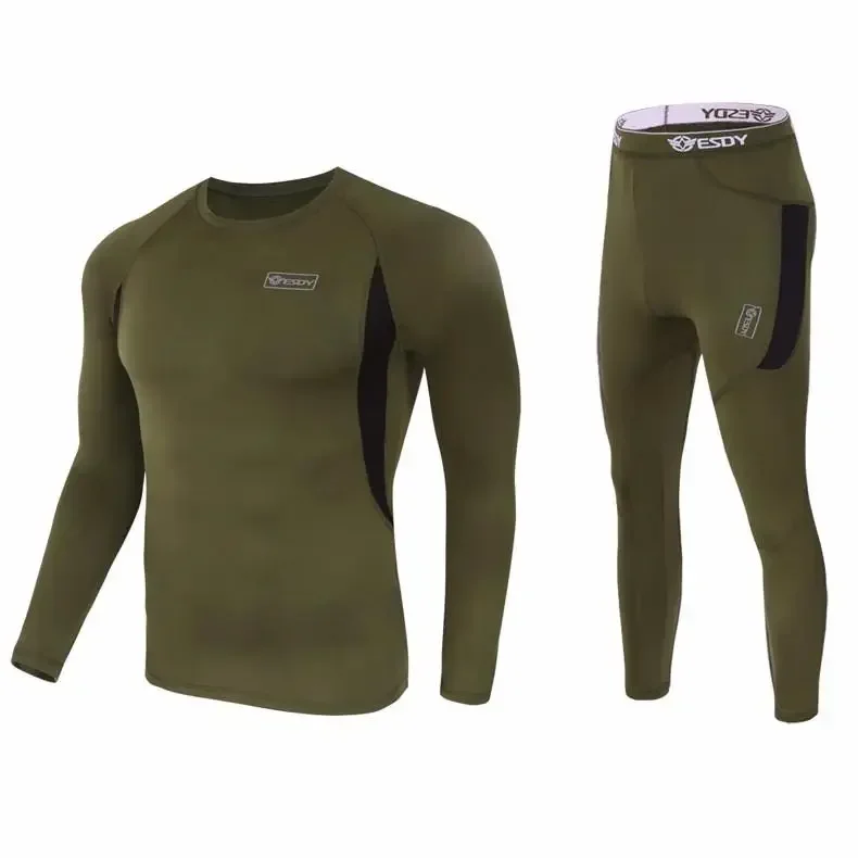 Thermal Underwear Men Winter Fleece Warm Tights Compression Quick Drying Thermo Lingerie Set Long Johns Man Camouflage Clothing tactical suit combat uniform winter jackets