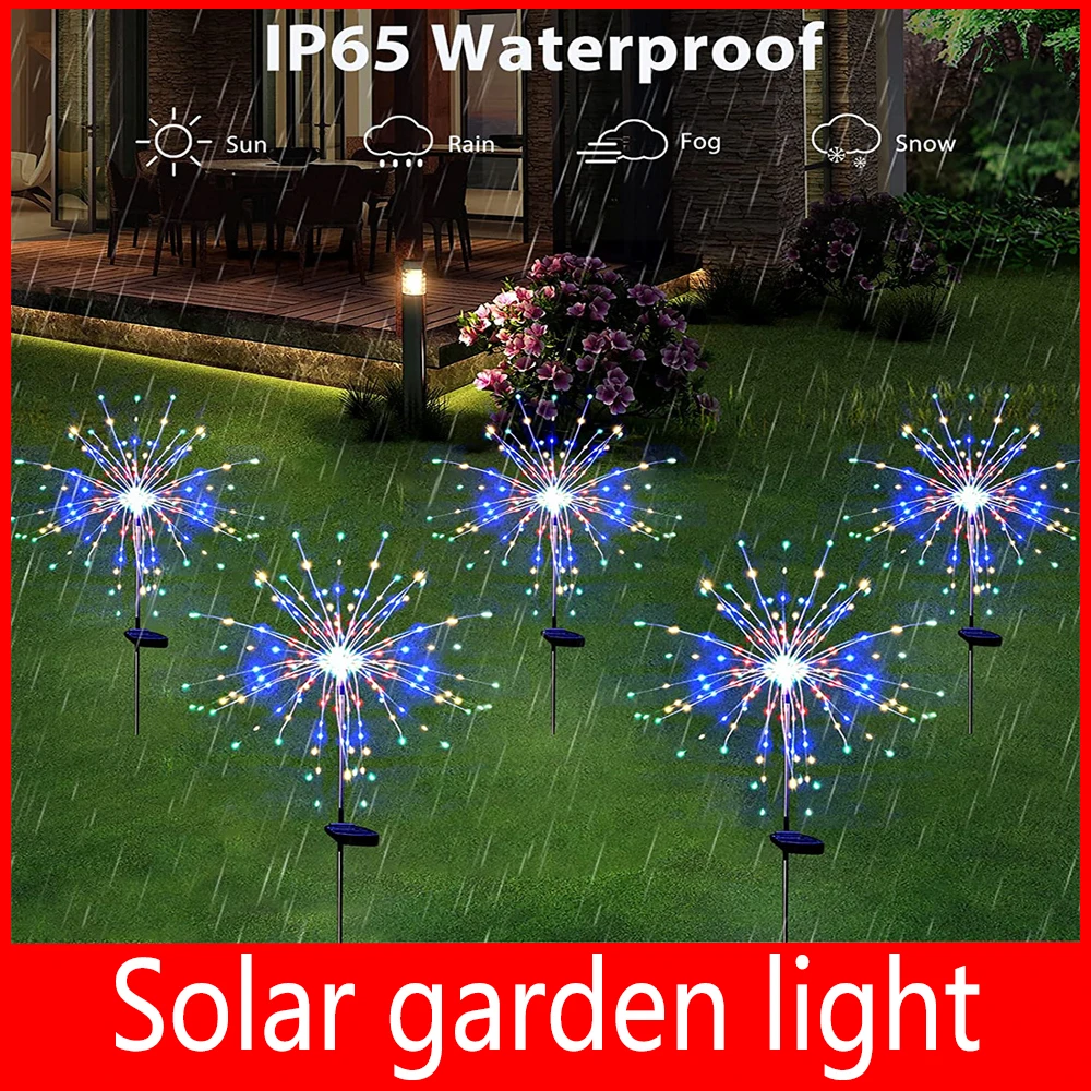 LED Solar Firework Lights Outdoor Garden Decoration Fairy Lights Waterproof Dandelion Lawn Lamp For Patio Garden solar lights camping light solar wall lamp solar fireworks lights solar led lights led fairy lights