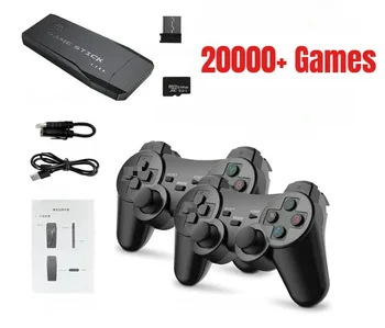 Console di Gioco M8 con Uscita 4K HD, Stick Retro con 20000+ Giochi Classici, 23+ Emulatori, Controller Wireless Doppio 2.4G per Bambini