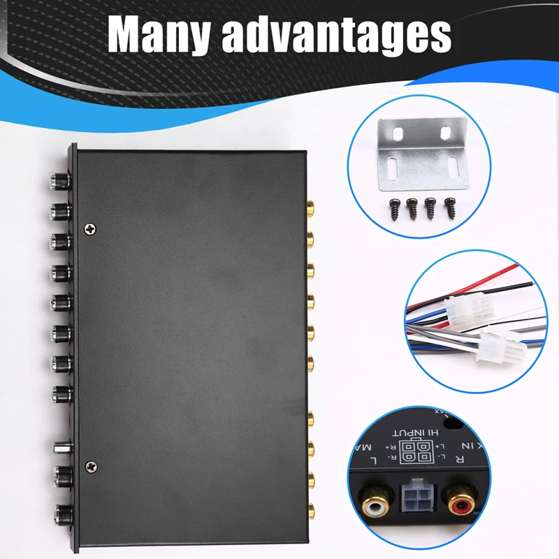 PPYY-7 Band Car Equalizer Audio EQ Tuning Crossover Amplifier Parametric Car Preamplifier Audio Equalizer +-12Db