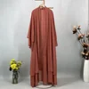 Abaya Ouverte en Mousseline de Soie pour Femme Musulmane, Kaftan Islamique, Caftan Marocain, Robe Modeste, Kimono de Dubaï, Ramadan Kebaya