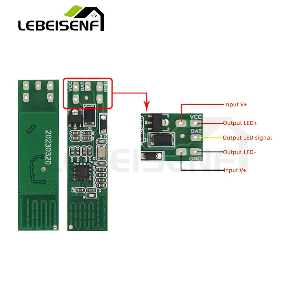 Фото Миниатюрный светодиодный контроллер SPI с Bluetooth, 5-24 В постоянного тока, 200 пикселей, регулятор сигнала, умное управление через приложение для RGB IC WS2811 WS2812B, светодиодные ленты №4