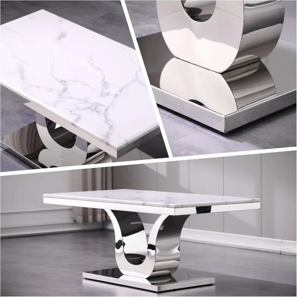Modern Coffee Table, Rectangular Living Room Coffee Table, 48 Inch, Living Room, Lobby, Reception Room Coffee Table 6