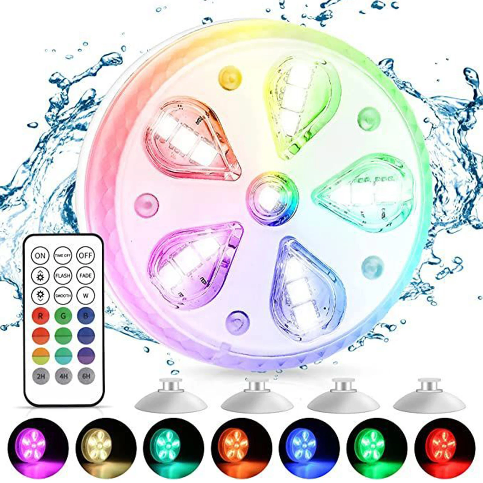 Submersible LED Pool Light With Remote Control IP68 Waterproof Multi Color Changing Night Lamp Outdoor Garden Party Decoration underwater lights for fountains