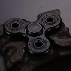 Enhanced Aluminum Alloy Plated Fidget Spinner with Mute Bearing (Black)