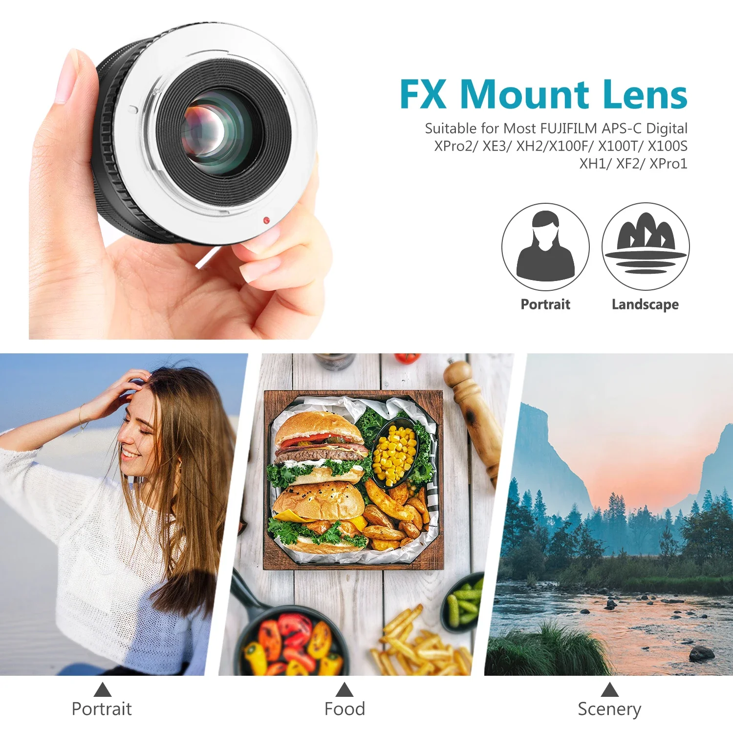 니워 35mm F1.2 대구경 프라임 APS-C 알루미늄 렌즈 (후지 X 마운트 미러리스 카메라 X-A1 X-A10 X-A2 X-A3 X-AT X-M1 용)