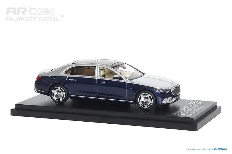 

AR BOX 1:64 MB S Class Z223 2021 Silver-Blue limited600 Die-Cast Car Model Collection Miniature