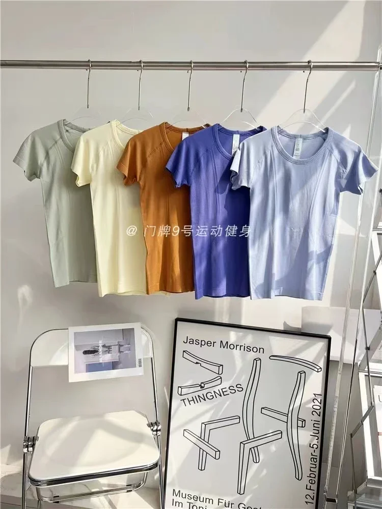 Lemon Women Swiftly Tech 1.0 Seamless Yoga T-Shirts Summer Breathable Sports Tee Fitness Blouse Workout Short Sleeve Crop Top