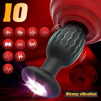 APP-Steuerung LED Vibrierender Butt Plug Analplug für Frauen Männer Tragbarer Analvibrator Erotikartikel Interaktion Sexspielzeug für Paare 2