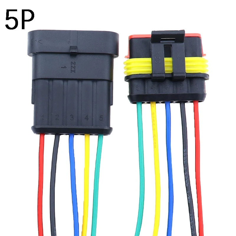 1 Set AMP 1P 2P 3P 4P 5P 6P Way Connettore Elettrico Automatico Impermeabile Spina Maschio Femmina Con Cablaggio Per Auto Moto - Foto 8
