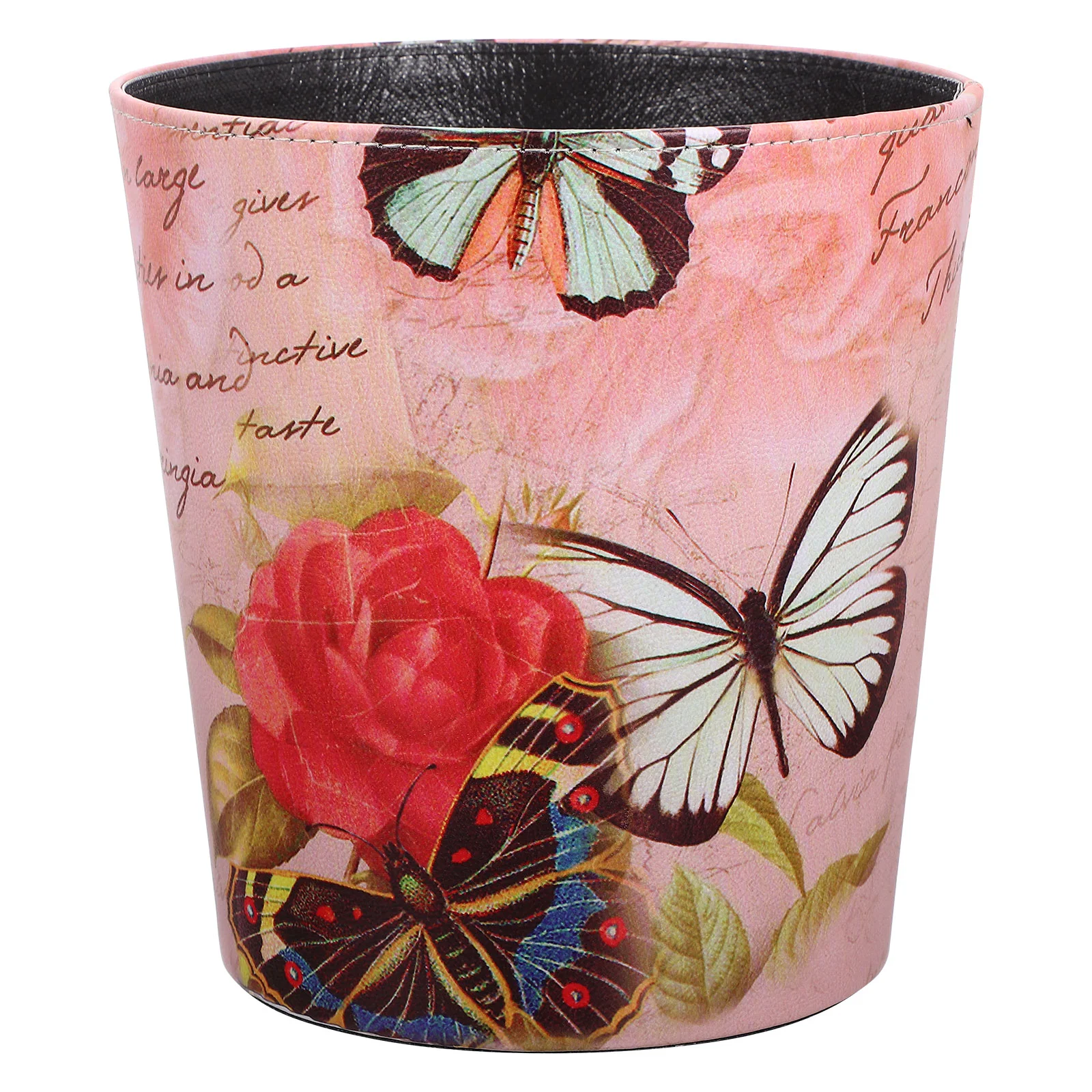 

Trash Can Wastebasket Garbage Container Bin Butterfly Pattern Storage Kitchens Bathrooms Bedroom Powder Rooms
