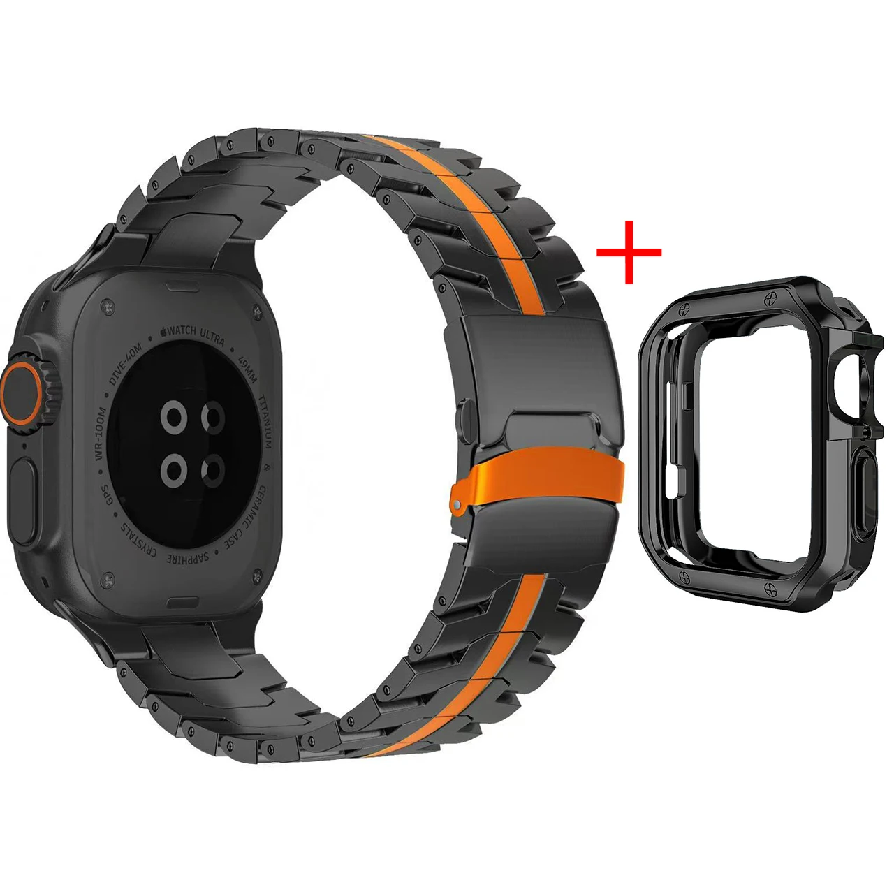 Luxury Titanium Strap Case with TPU Cover