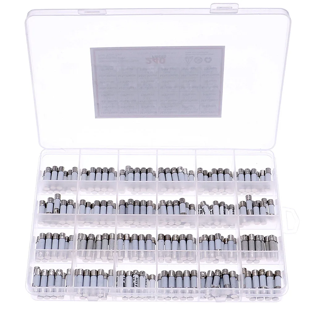 Kit 72 Fusibili Vetro 6x30 Mm Fasizi - Assortiti Da 0.5A A 30A Con Portafusibili