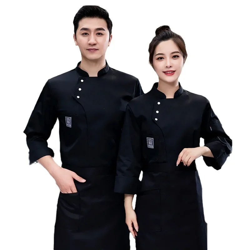 Autumn and Winter High-end Hotel Kitchen and Catering Chef Clothes Chef Uniforms Long-sleeved Work Clothes Men Women chef uniforms