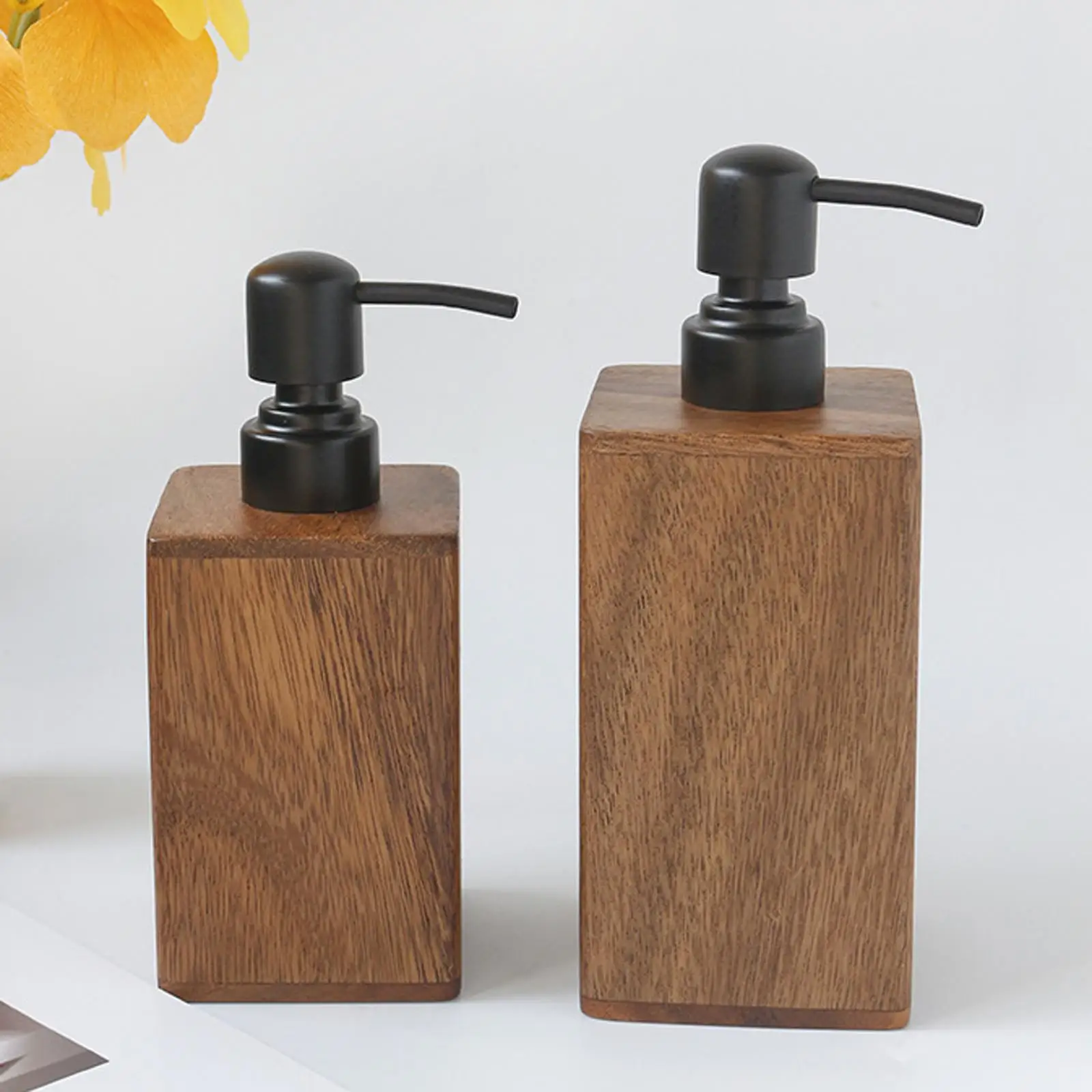 Dish Soap Pump Lotion Dispenser Empty Travel Home Practical for Shampoo Walnut Wood Countertop Soap Dispenser Pump Bottle
