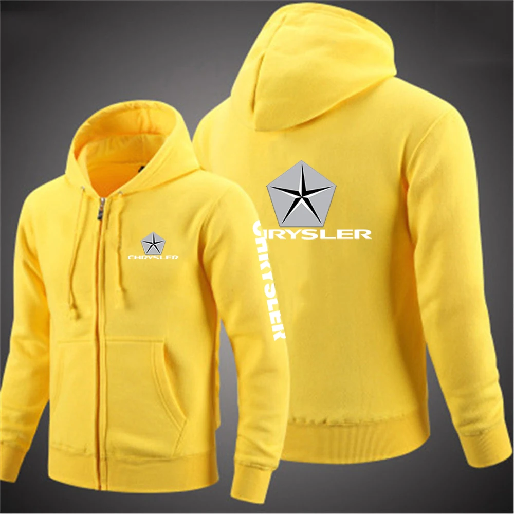 Chrysler 2023 Spring and Autumn New Style Men zipper Hoodies Jacket Printing popular Clothing High street Sweatshirt Coats