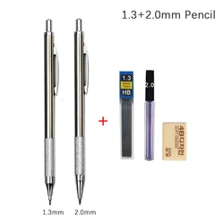 Premium Mechanical Pencil Set - Full Metal Design for Art, Drawing, and Office Use (1.3mm 2.0mm Pencil)