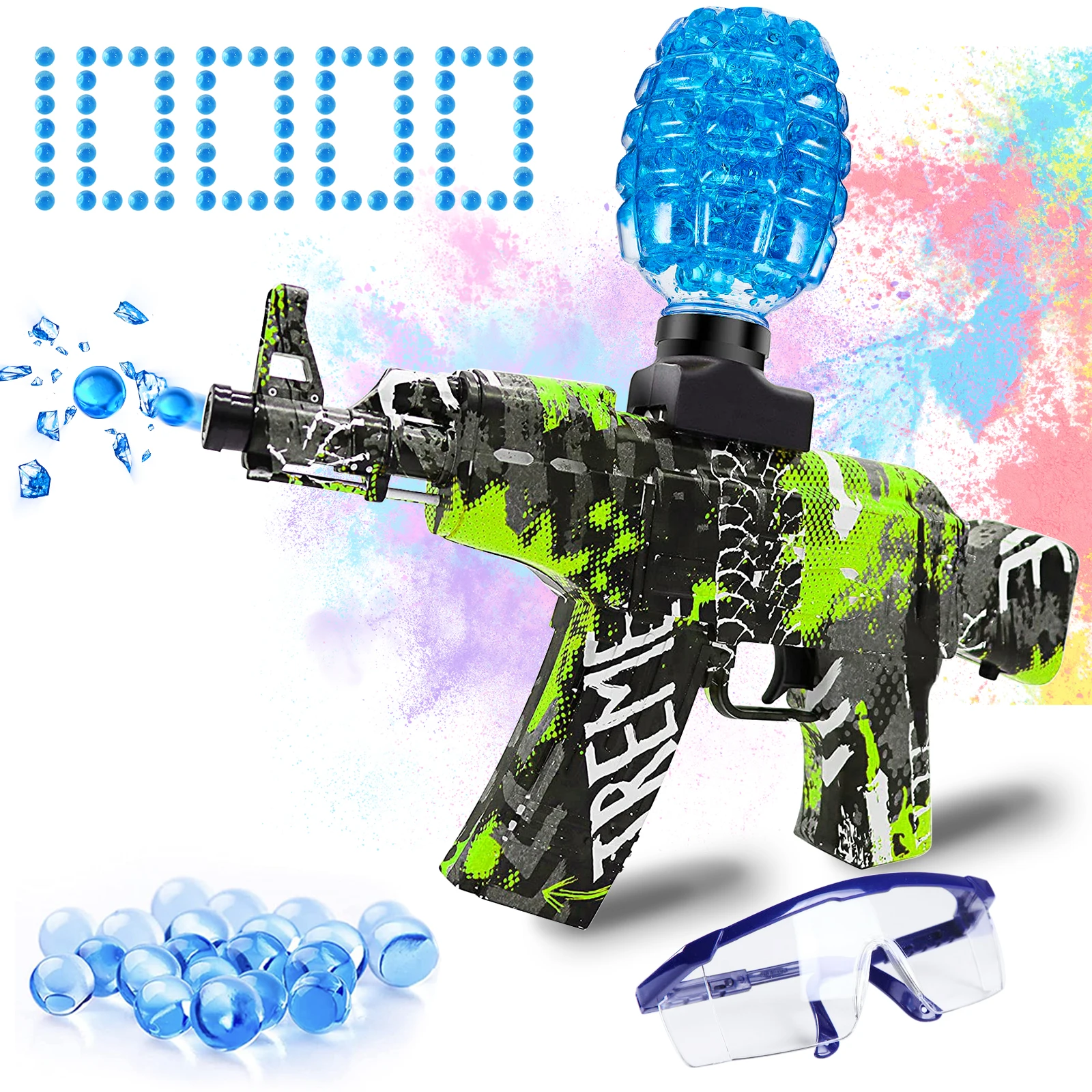 Ak47 Model Toys Electric Splatter Gel Ball Blaster With 10000 Water
