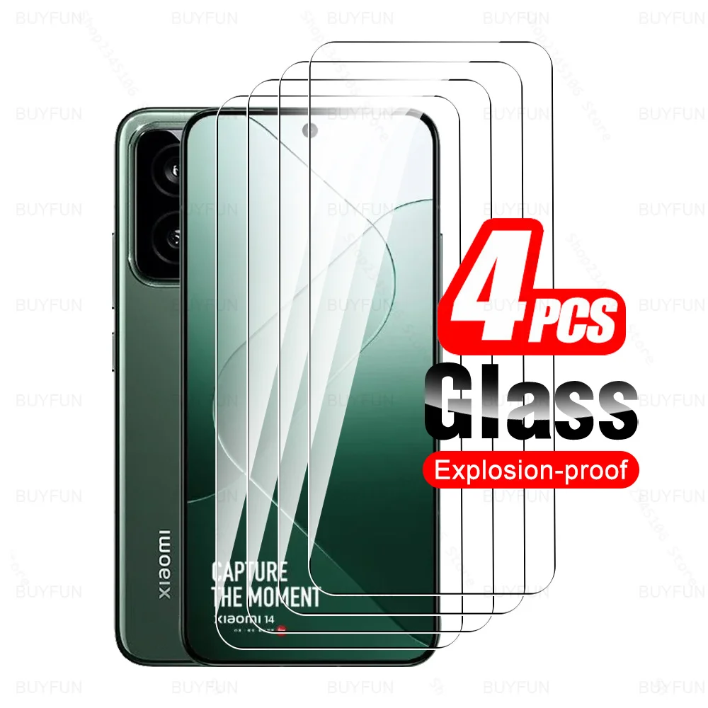 

Для Xiaomi 14 5G стекло 4 шт защитное закаленное стекло Xiaomi14 Mi 14 Xaomi Xiomi 14 Mi14 2023 6,36 дюймов Премиум Защита для экрана