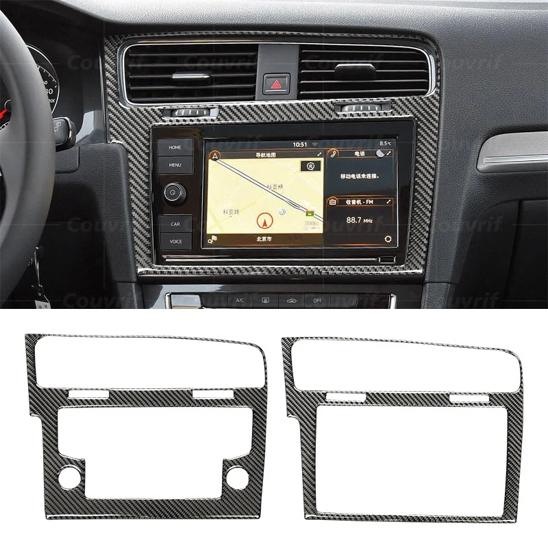 

For VW Golf 7 R MK7 GTI 7.5 R Carbon Fiber Central Control Air Conditioner Air Outlet Navigation Panel Decoration Accessories