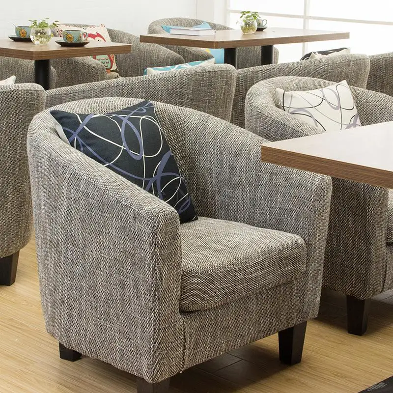Single sofa leisure card seat hotel cafe sofa small apartment fabric leather net coffee