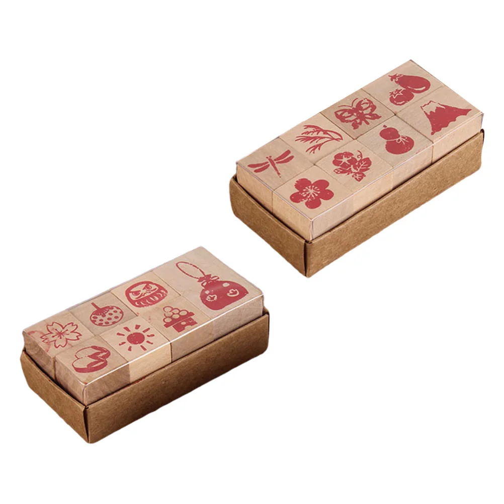 

2 Sets Vintage DIY Scrapbook Delicate Stamps Seals for Diary Planner Decoration