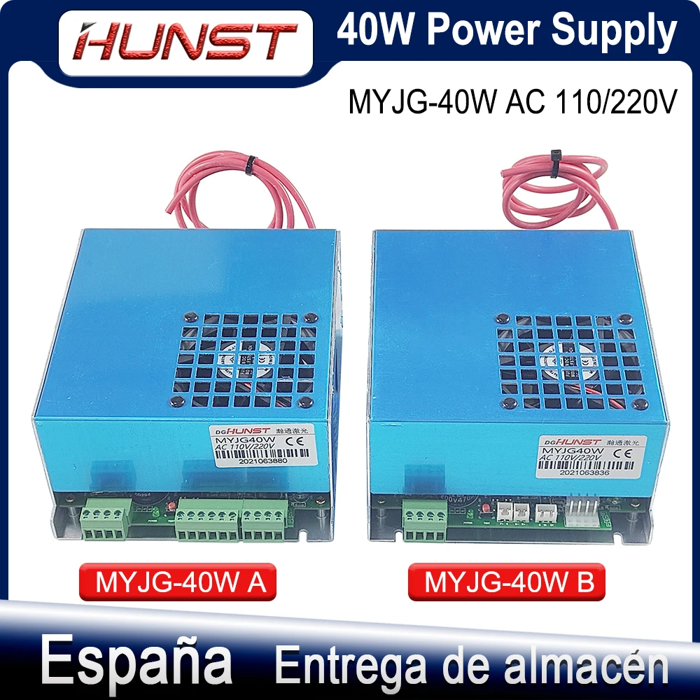 

Hunst 40W CO2 Laser Power Supply 110V/220V for 30W 40W 50W K40 Engraving Cutting Machine MYJG-40W Laser Generato