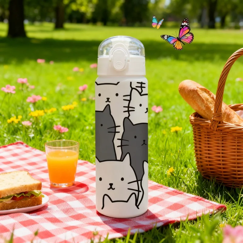 زجاجة مياه كارتون كات 780 مل مطبوعة ثلاثية الأبعاد...