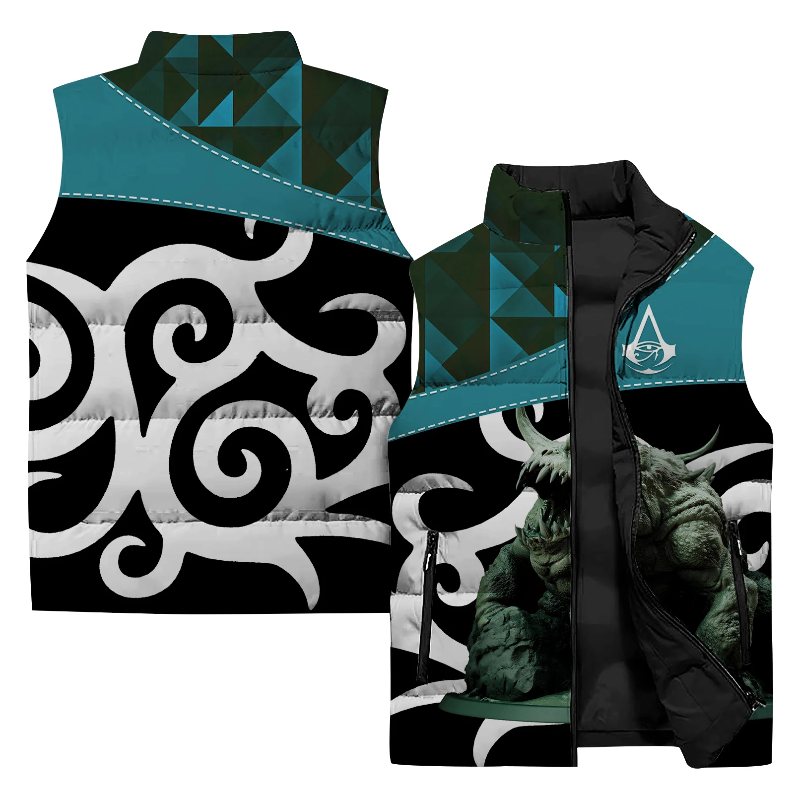 Chaquetas de invierno para hombre Abrigos de protección contra el frío y el calor para hombre Chaleco moderno y versátil con estampado de espantapájaros Chalecos para hombre