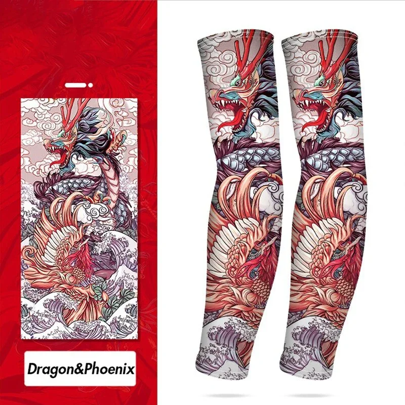 Motorcycle Cycling Samurai Sports Compression Arm Sleeves For Men Women Youth UV Sun Protection Baseball Football Basketball