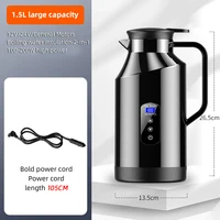 Yangood – bouilloire électrique montée sur voiture, 1,5 l, SUS 304, matériau 12V et 24V, tasse d'isolation chauffante, chauffe-eau universel pour grands camions 6