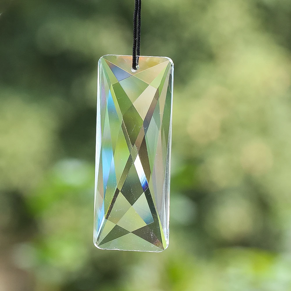 75mm Suncatcher Crystal Hanging Precision Faceted Glass Prisms Pendant Chandeliers Parts Replacement Garden Christmas Tree Decor