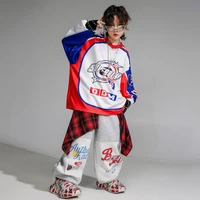 Ensemble de vêtements pour enfants, garçons et filles, style K-pop, pull oversize, pantalon cargo, streetwear hip hop, vêtements de jazz, costume de danse 6