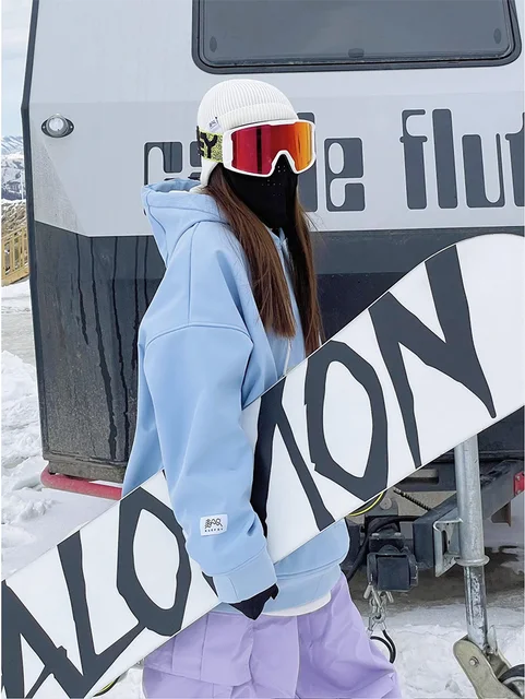 New Bright Color Oversize Ski Hoodie For Men Women Outdoor Snow Hoodie Snowboarding Hooded Sweater Ski Equipment Sports Clothing 2