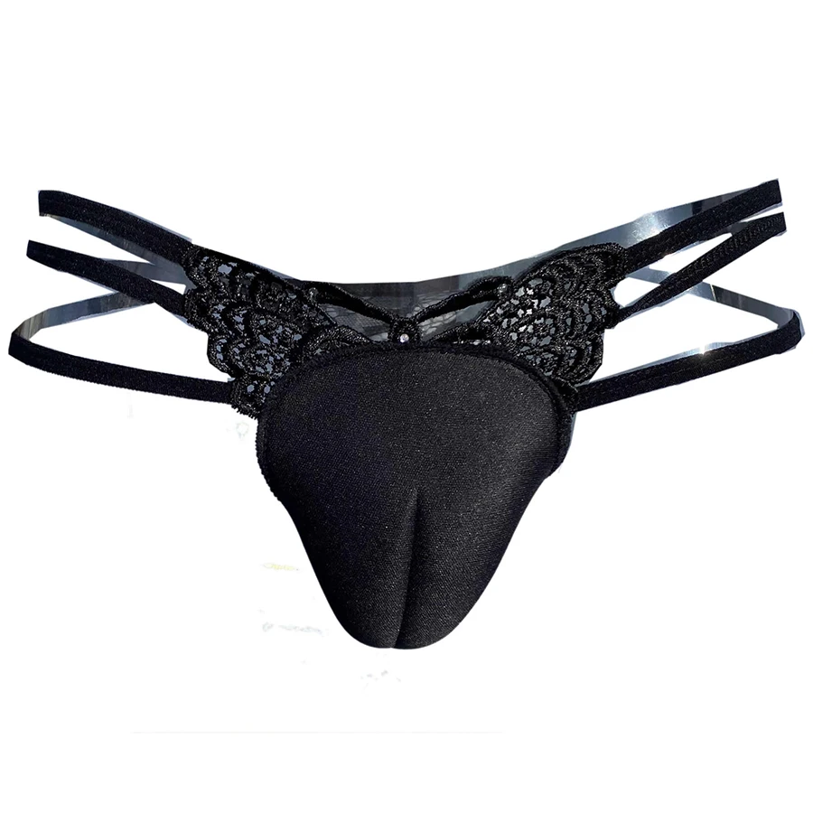 Camel Toe Hiding Gaff Panty Shaping Brief Low Waist Lace Thong for Crossdresser Sissy Men Drag Queen Transgender