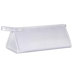 Travel - Friendly Portable Hair Dryer Storage Bag - Durable PU Leather Case (Silver gray)