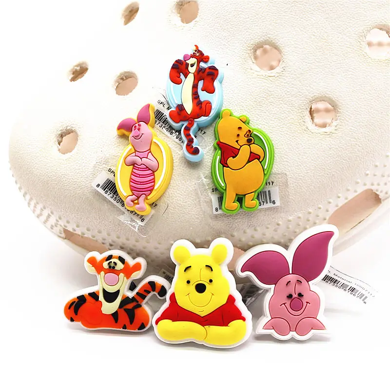 1pcs Original Winnie the Pooh PVC Shoe Charms Cartoon Tigger Piglet Jeans  Clog Pins Kids Women Shoe Decorations - AliExpress