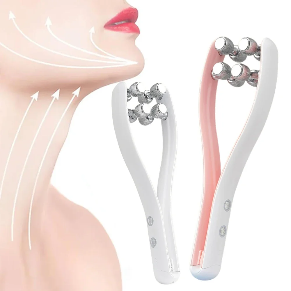

Microcurrent V-face Face Lift Machine Skin Rejuvenation Double Chin V Facial Vibration Roller Massager Wireless Rechargeable