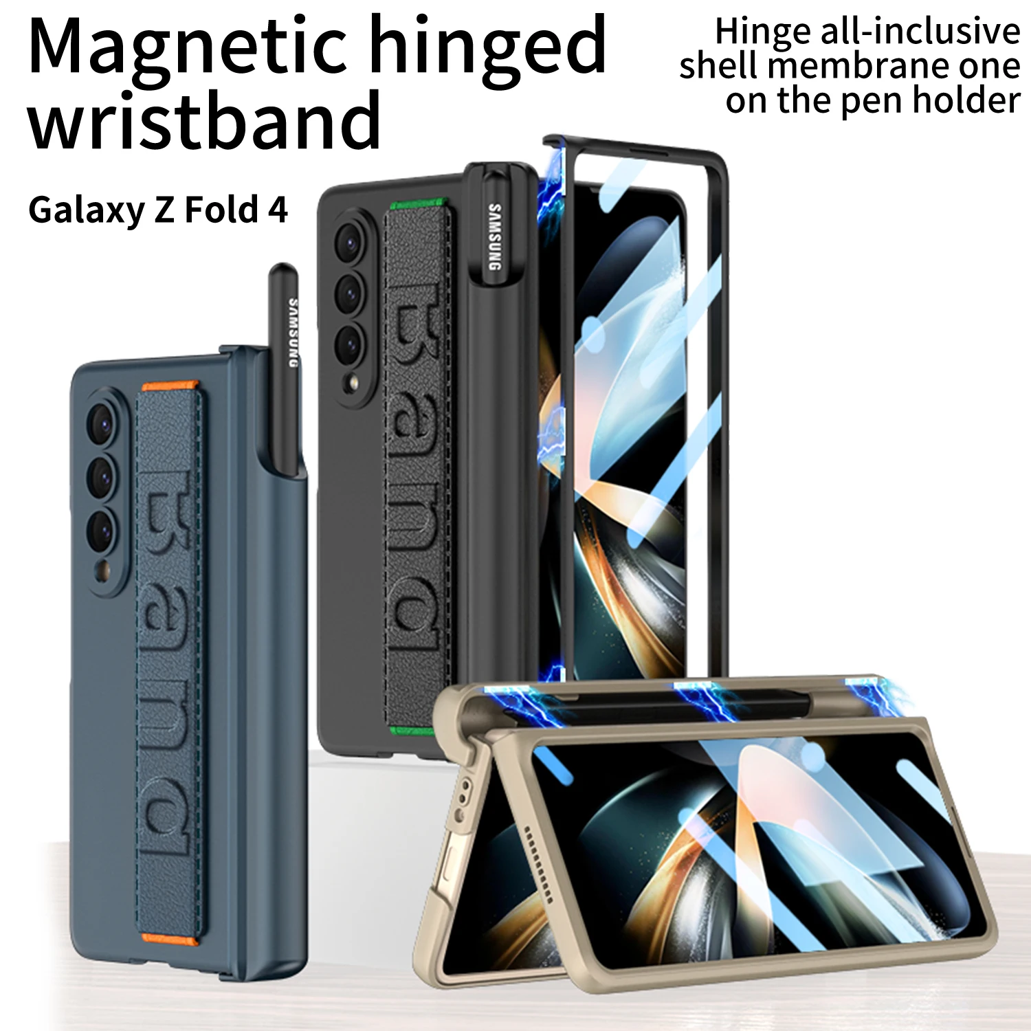 SHIEID Samsung Z Fold 4 Case, Galaxy Z Fold 4 Case Ultra-Thin Tempered  Glass Phone Case Protective Cover for Samsung Galaxy Z Fold 4 Fashion